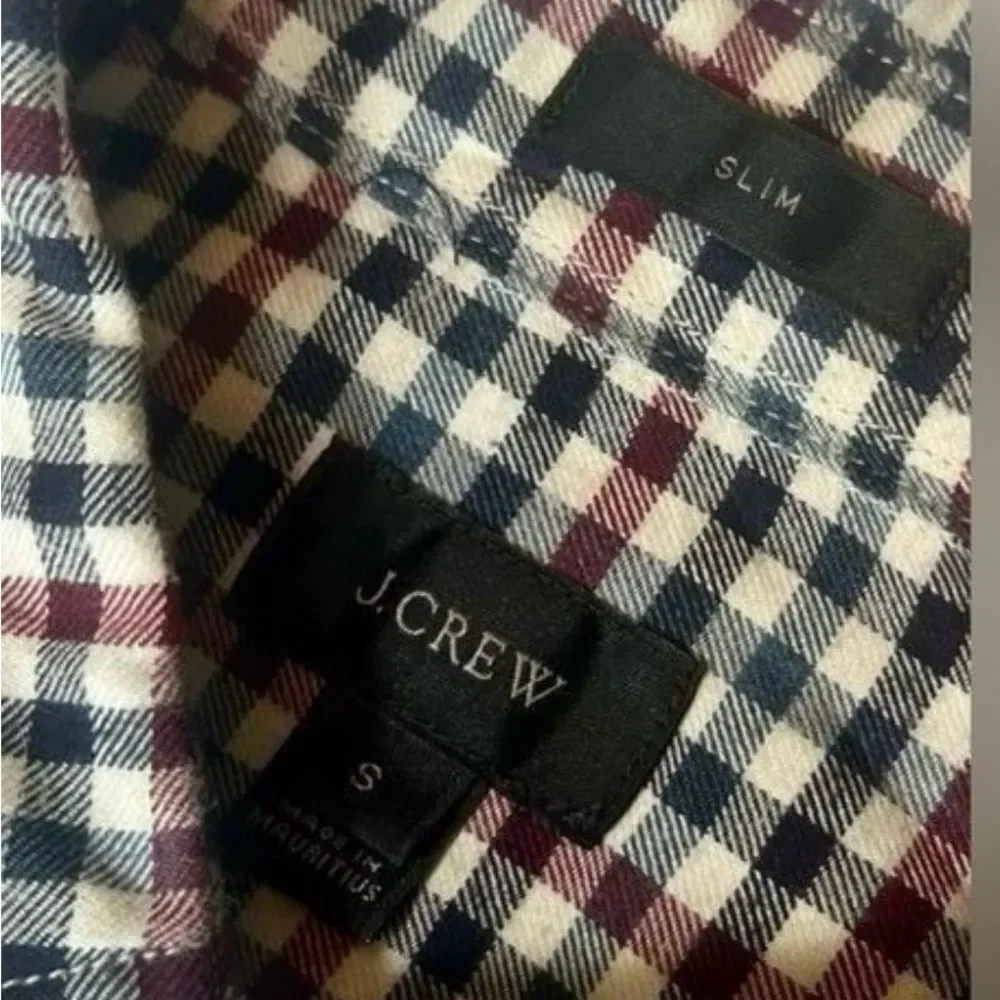 J.Crew Men's Casual Slim FitButton Down Shirt Sz Small Checkered White Black Red